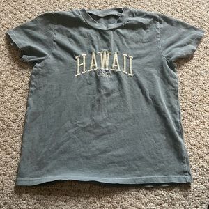 Brandy/Pacsun graphic “Hawaii” tee greyish aqua color